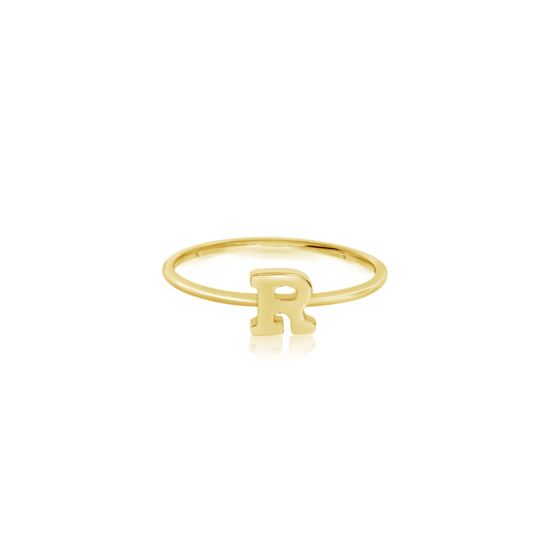 Solid gold initial ring shop