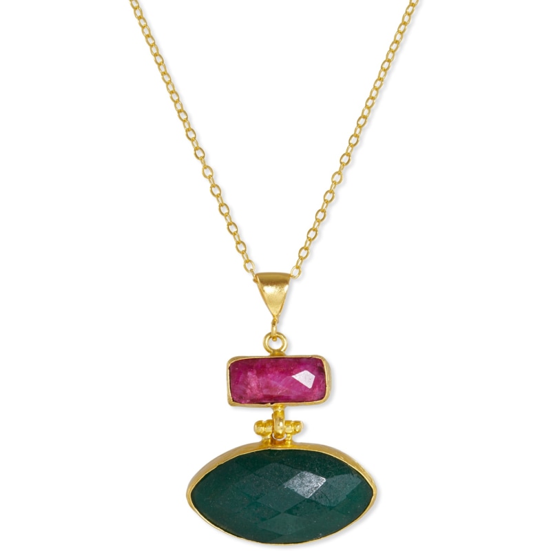 Ruby and emerald pendant on sale