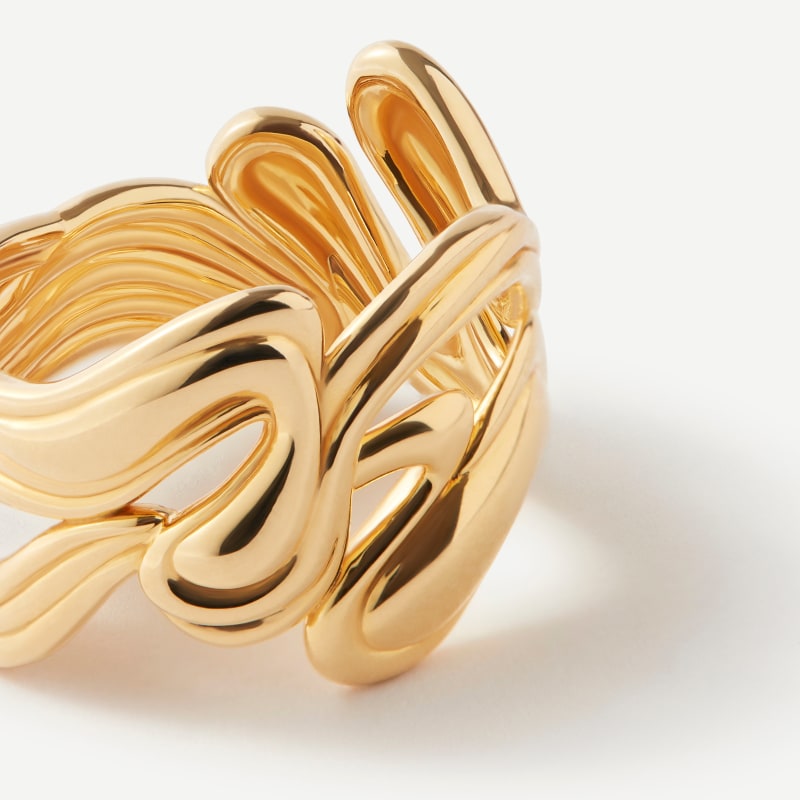 Thumbnail of Inner Spark Wave Gold Ring image