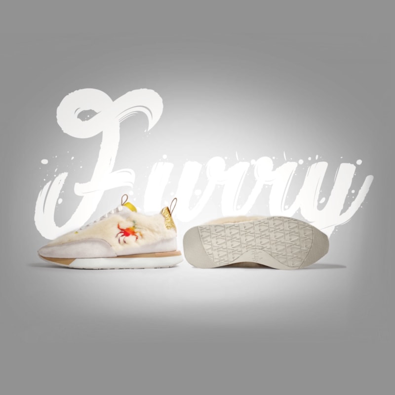 Thumbnail of Insula Furry Sneaker - White image