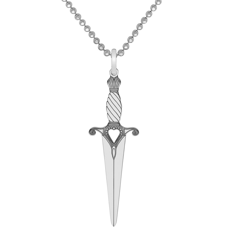 Thumbnail of Medium Silver Dagger Pendant Necklace image