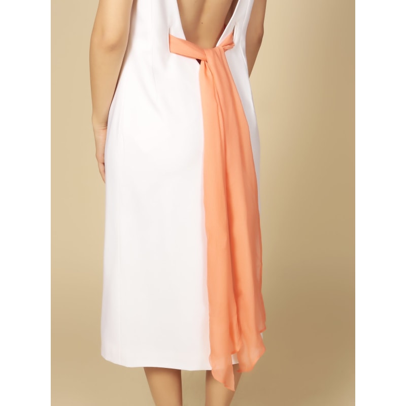 Thumbnail of Tiffany Italian Wool Boat Neck Shift Dress In Crema image