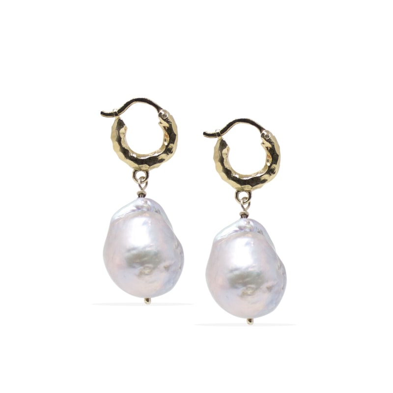 Thumbnail of The Siren Song Pearl Huggie Earrings image