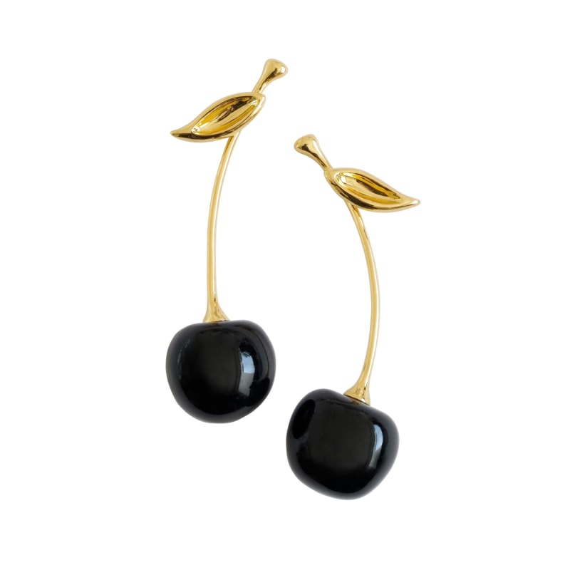 Thumbnail of Porcelain Black Cherry Earrings image