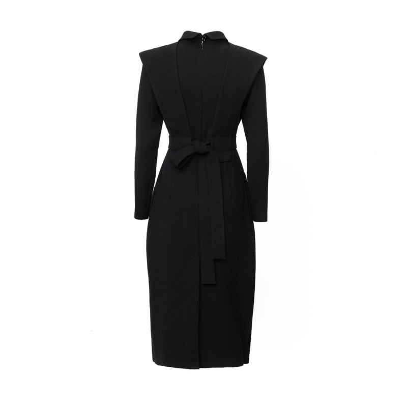 Thumbnail of Black Fashion Fitted Midi Dress image