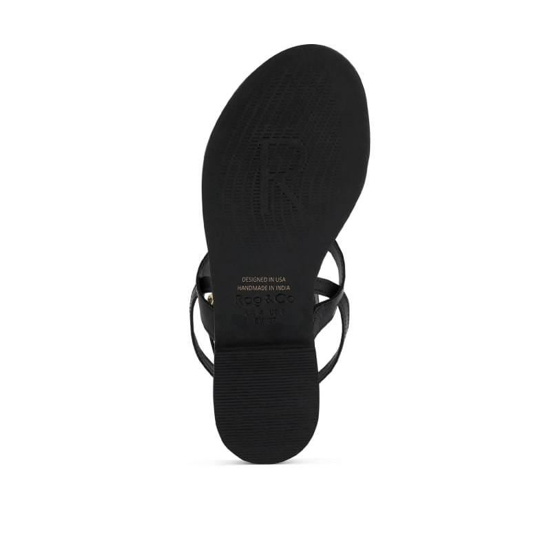Thumbnail of Irene Black Flat Thong Sandals image