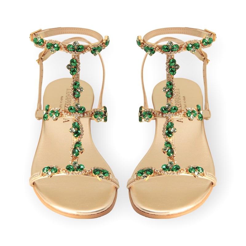 Green jeweled store sandals