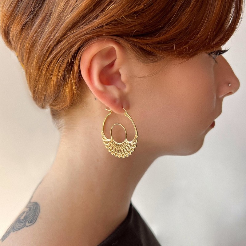 Iris Hoops Gold Small | Astor & Orion | Wolf & Badger Iris Hoops Gold Small | Astor & Orion | Wolf & Badger