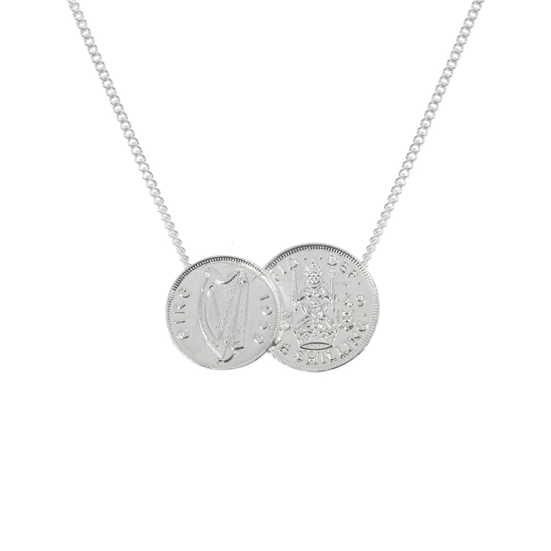 Two coin necklace silver outlet