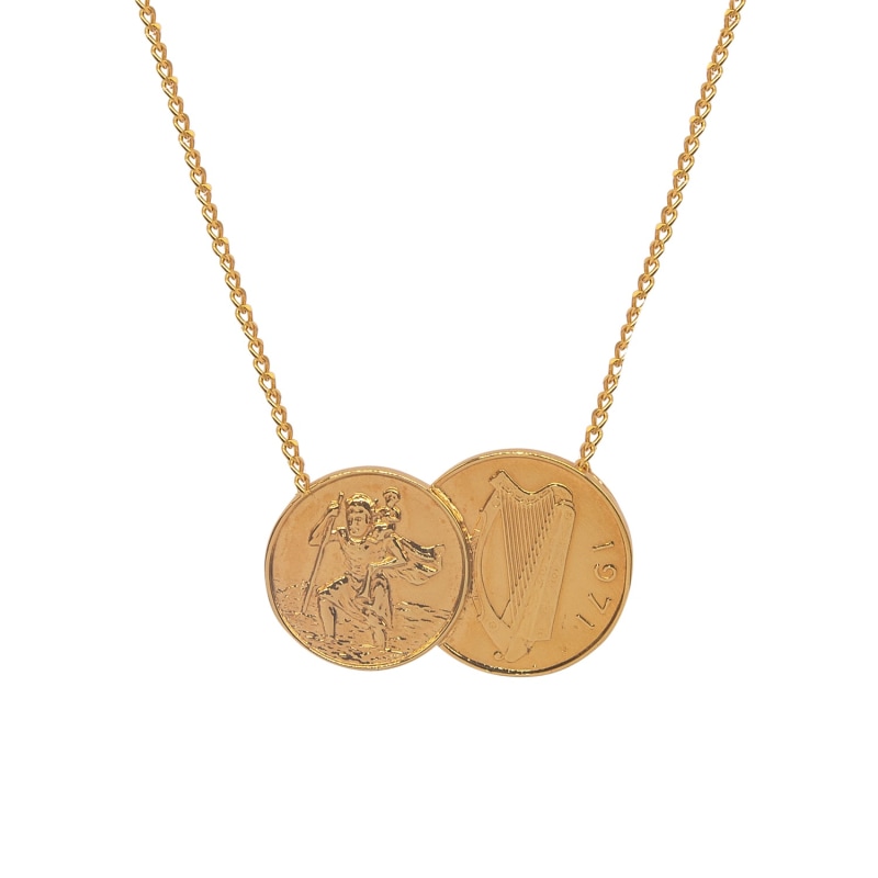 Katie mullally irish store coin necklace