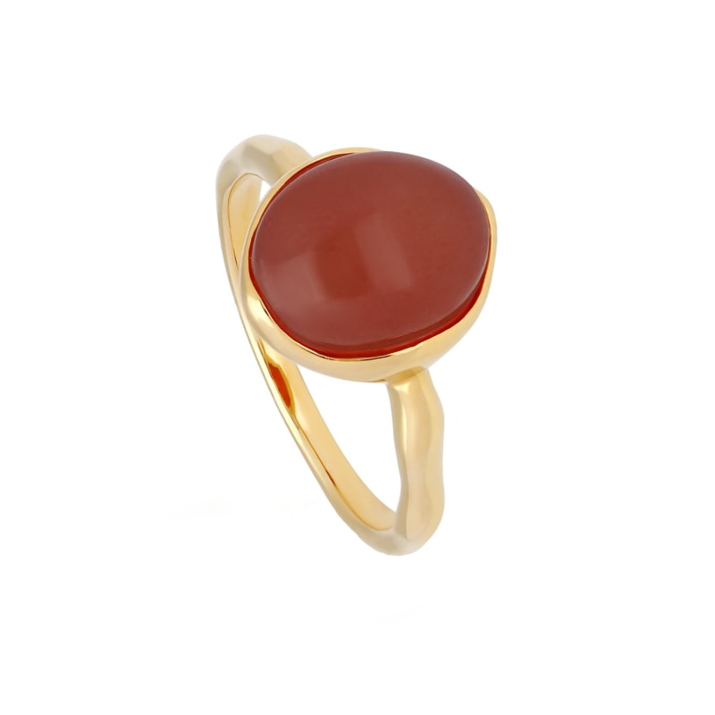 Thumbnail of Irregular Dyed Red Jade Ring image