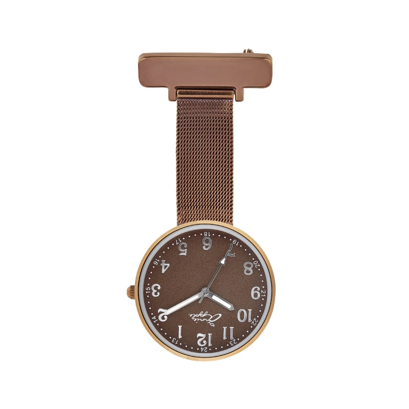 Thumbnail of Annie Apple Empress Interchangeable Brown Mesh Wrist To Nurse Watch image