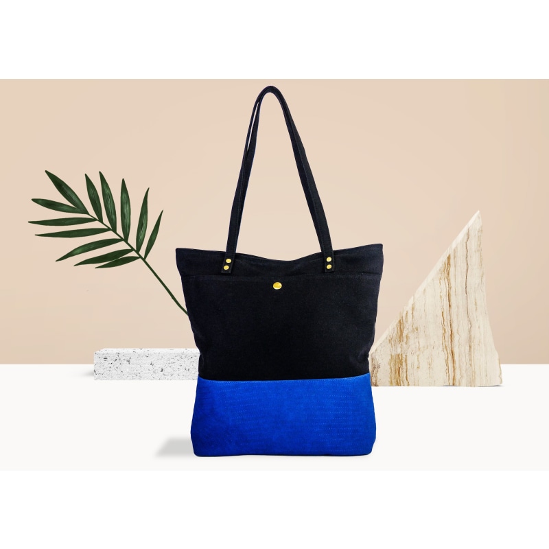 Thumbnail of Minimalist-Ish Tote Bag Blue & Black image