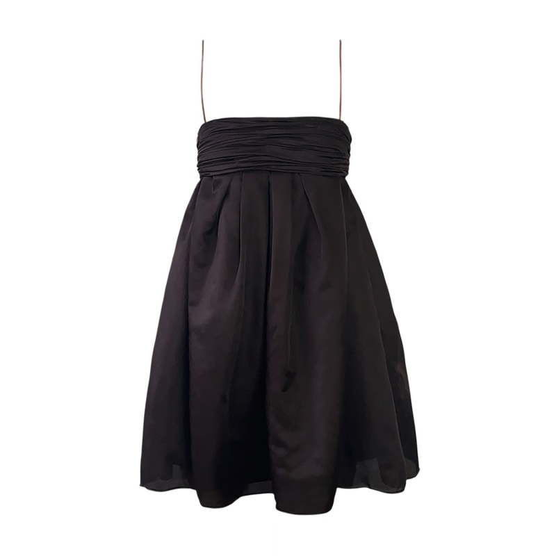 Thumbnail of Isabelle Cotton Silk Mini Dress - Brown image