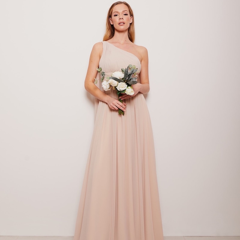 Isadore Champagne Chiffon Evening Gown by Dress 2 Party
