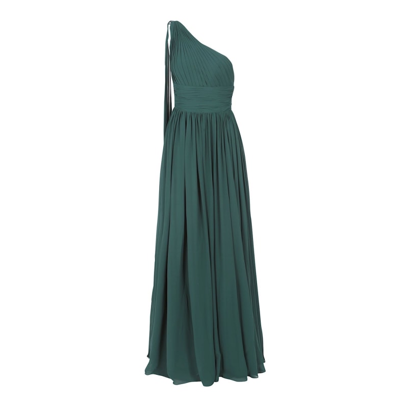 Forest green chiffon dress on sale
