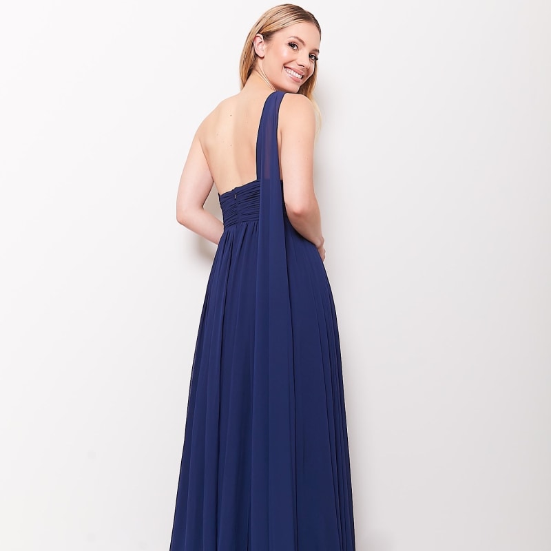 Thumbnail of Isadore Navy Chiffon Evening Gown image