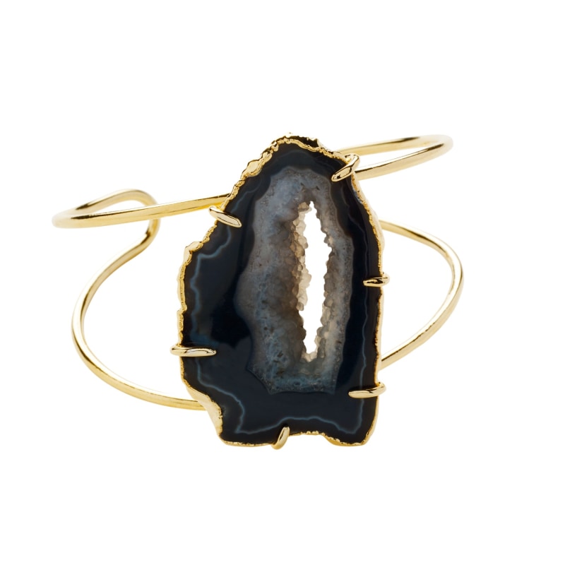 Thumbnail of Dark Love - Black Agate Gemstone Cuff Bracelet image