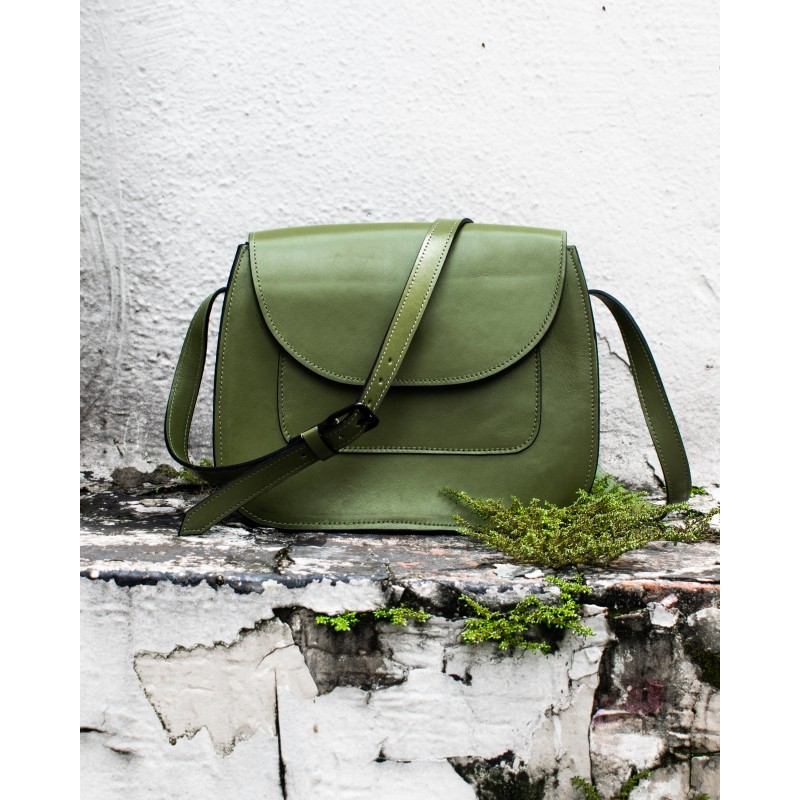 Leather Crossbody Bag Forest Green