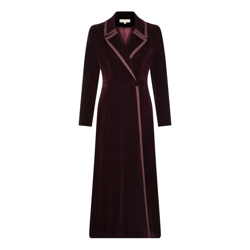 Thumbnail of Velvet Dress Coat - Deep Plum image