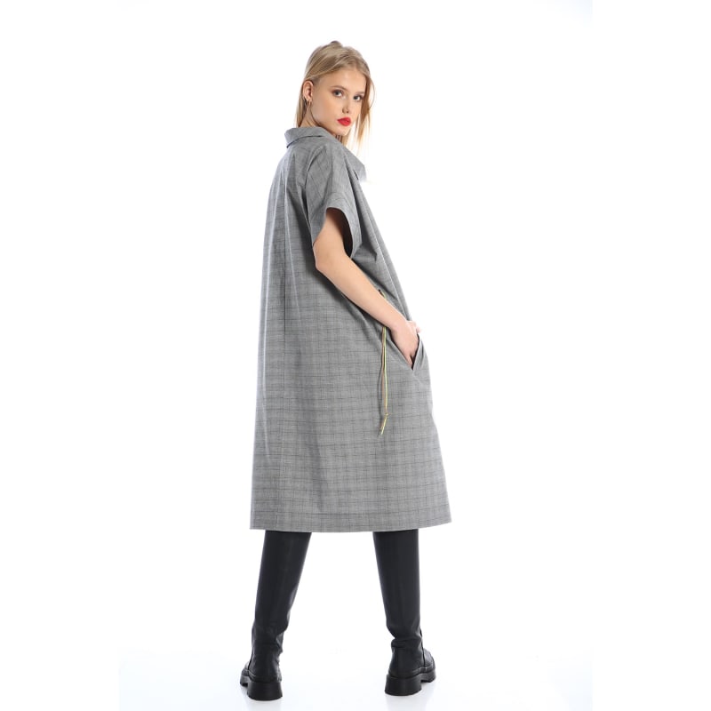 Thumbnail of Oversized Checkered Grey Dress image