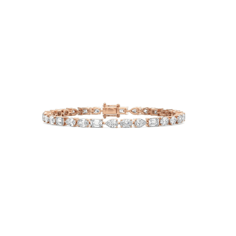 Thumbnail of Fancy Shape Diamond Rose Gold Tennis Bracelet image