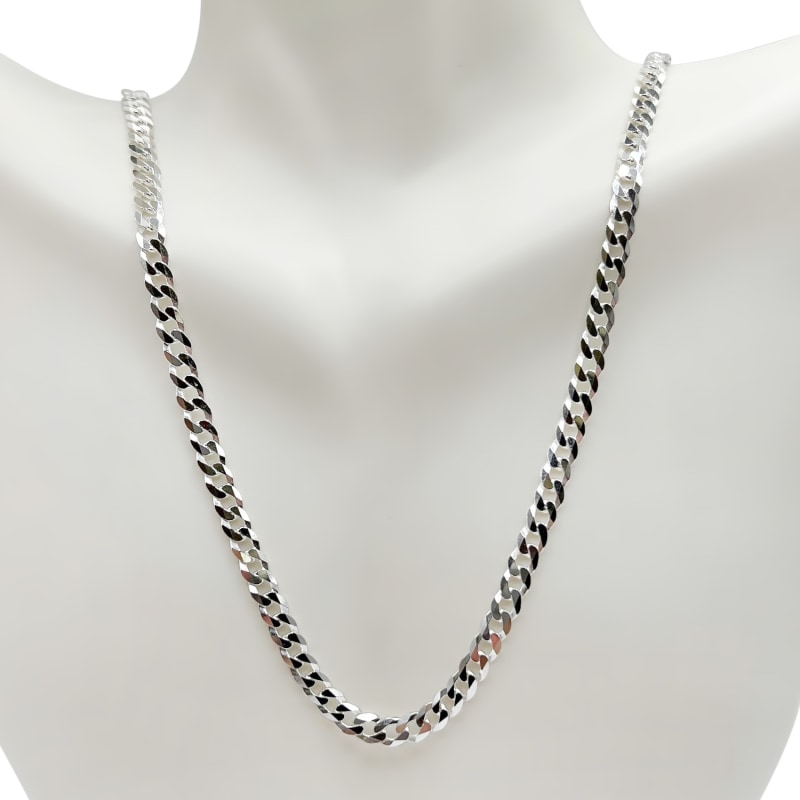 4mm Sterling Curb Chains - 18 4mm Sterling Curb Chains - 18