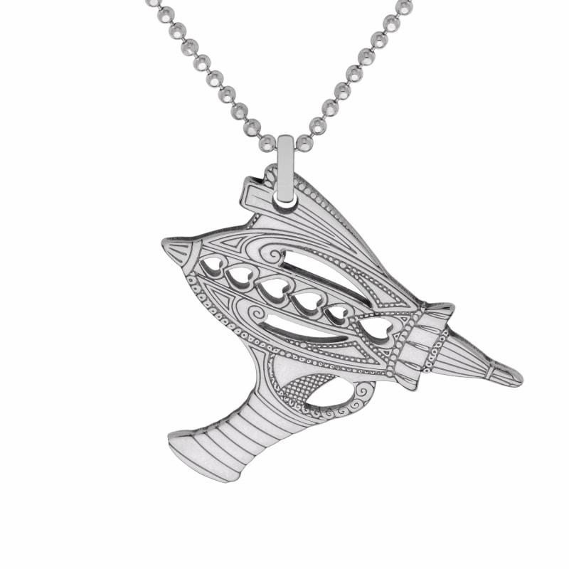 Thumbnail of Medium Silver Ray Gun Pendant Necklace image