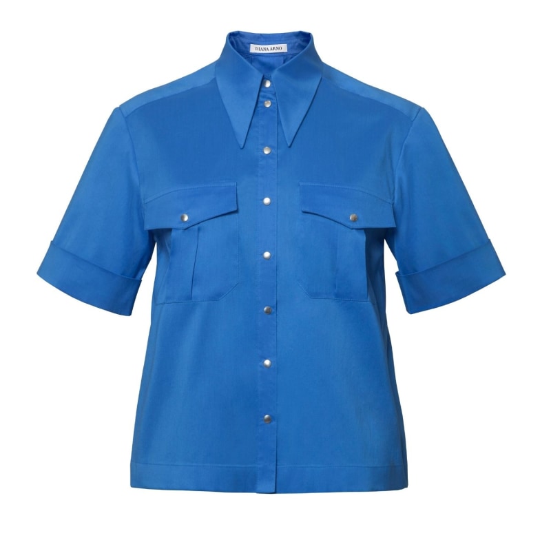 Thumbnail of April Short-Sleeved Blouse In Royal Blue image