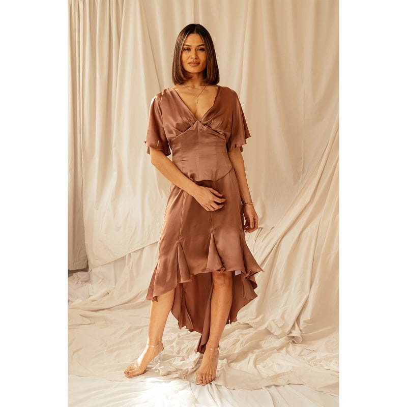 Thumbnail of High Low V Dress Copper image