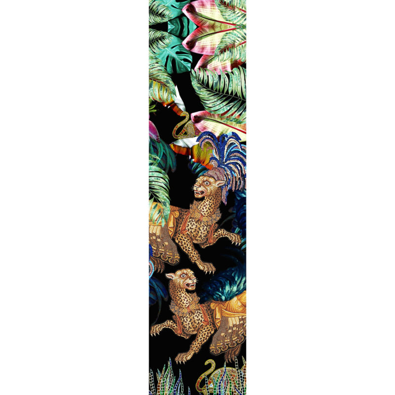 Thumbnail of Jungle Depths Black Skinny Silk Scarf image