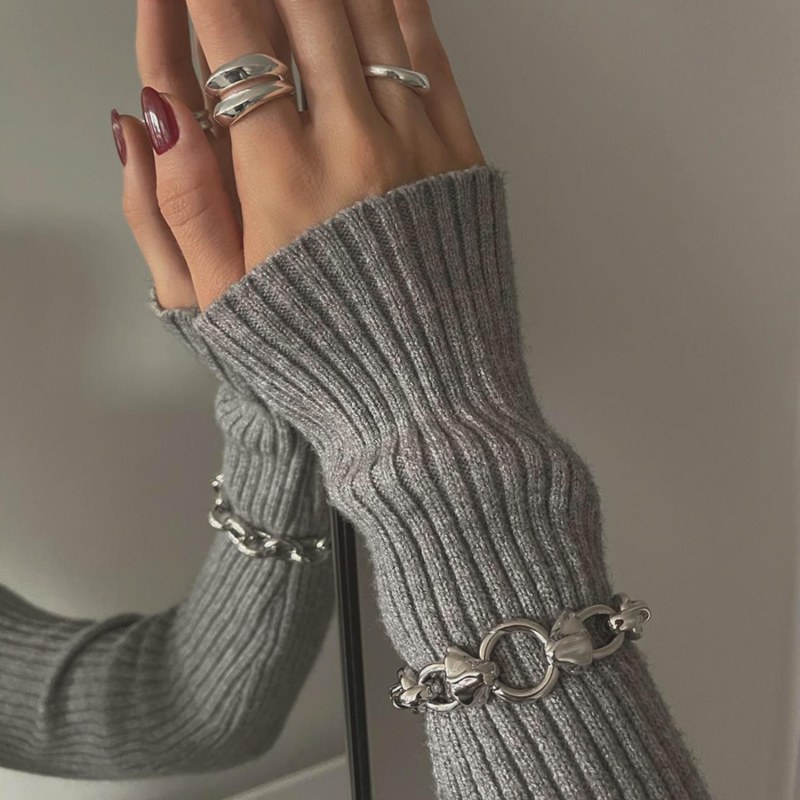 Thumbnail of Medina Chunky Chain Ring-Clasp Bracelet In Silver image