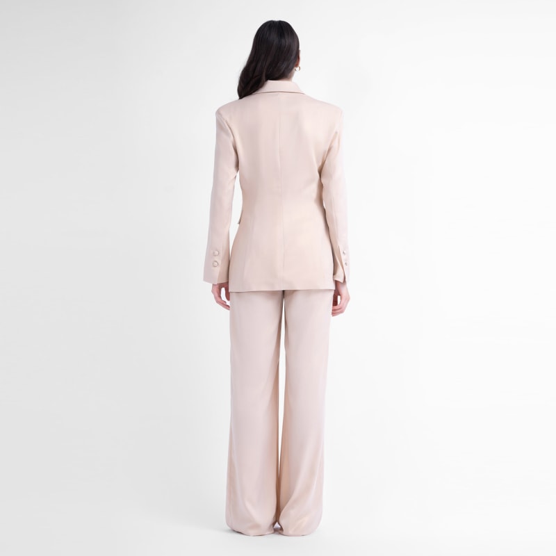 Thumbnail of Ivoire Shimmery Suit With Slim Fit Blazer And Wide Leg Trousers image