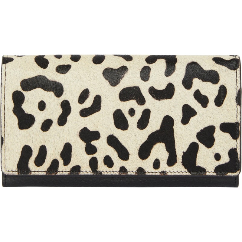 Thumbnail of Ivory Animal Print Leather Multi Section Purse image