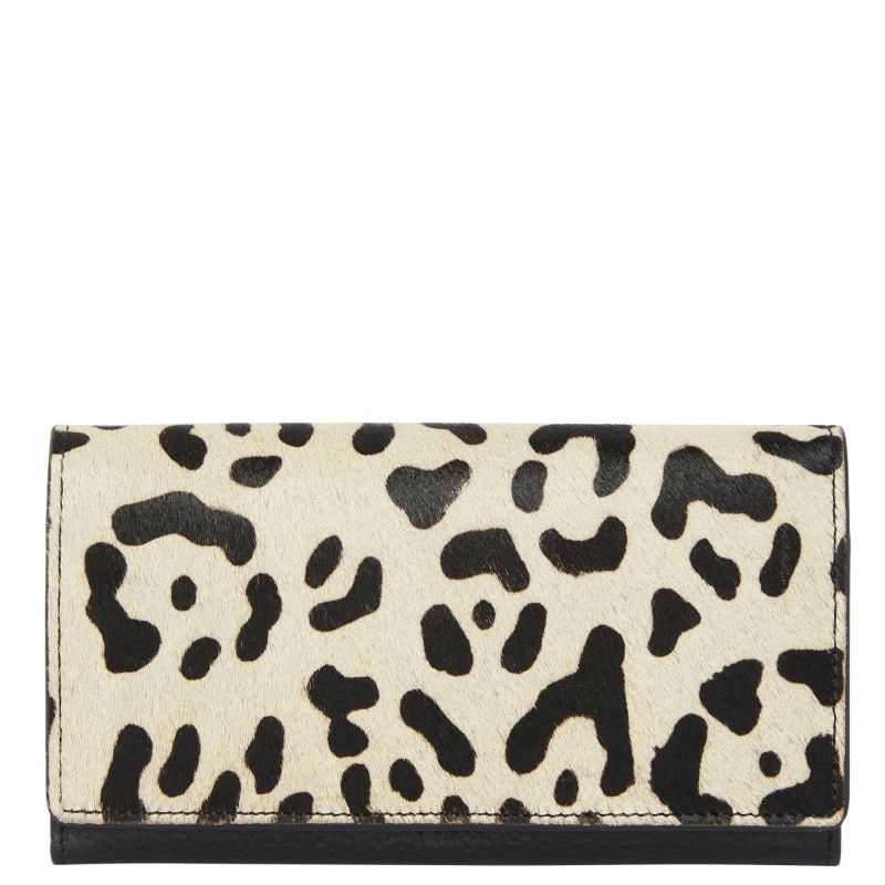 Thumbnail of Ivory Animal Print Leather Multi Section Purse image