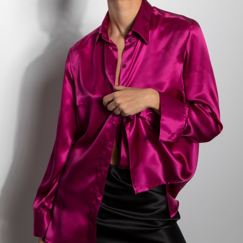 Thumbnail of The Silk Shirt In Magenta image