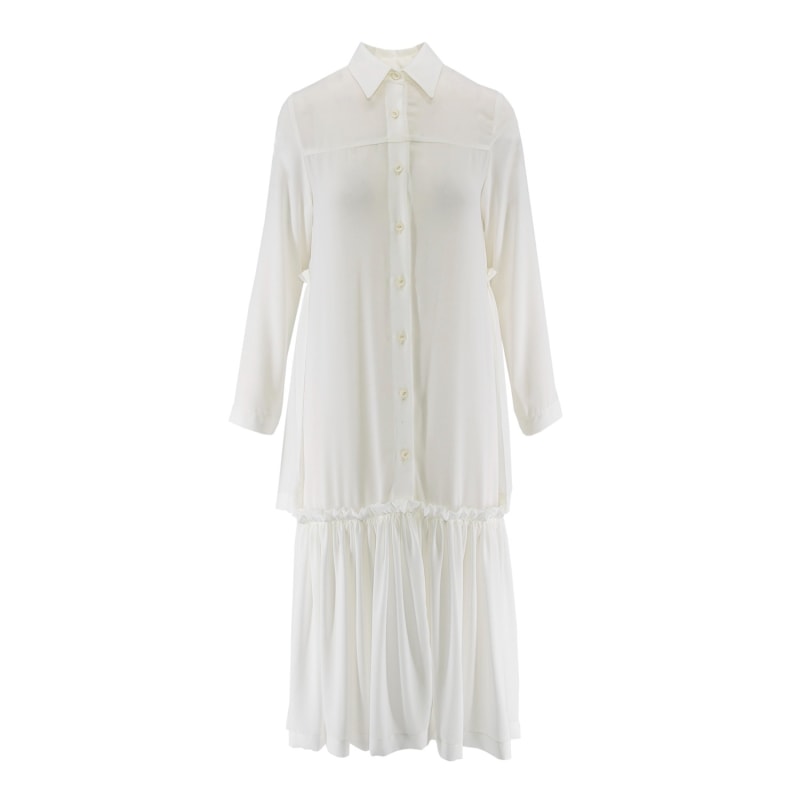 White frill shirt dress top