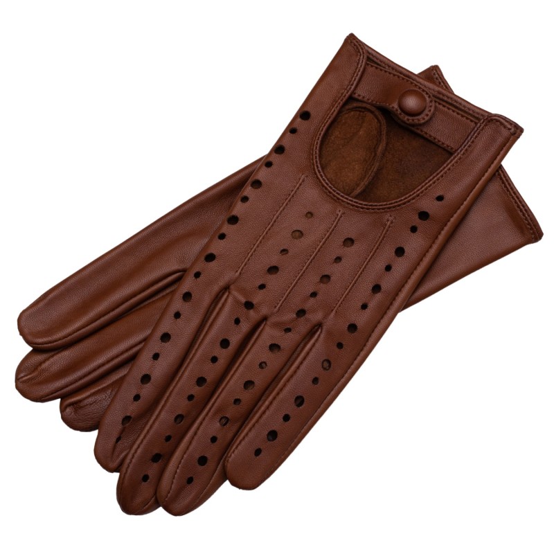 Thumbnail of Rimini - Women's Leather Driving Gloves In Saddle Brown image