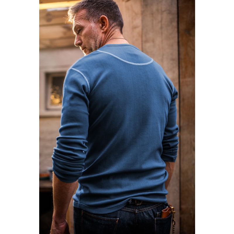 Thumbnail of The New Elder Henley Shirt Indigo image