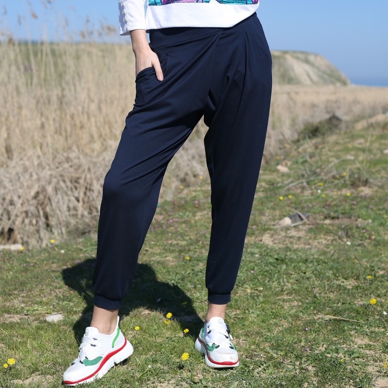 Thumbnail of Slouchy Harem Pants-Dark Blue image