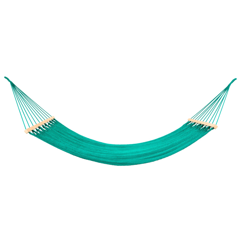 Thumbnail of Teal Green Cotton Hammock - Teak Wooden Bar image