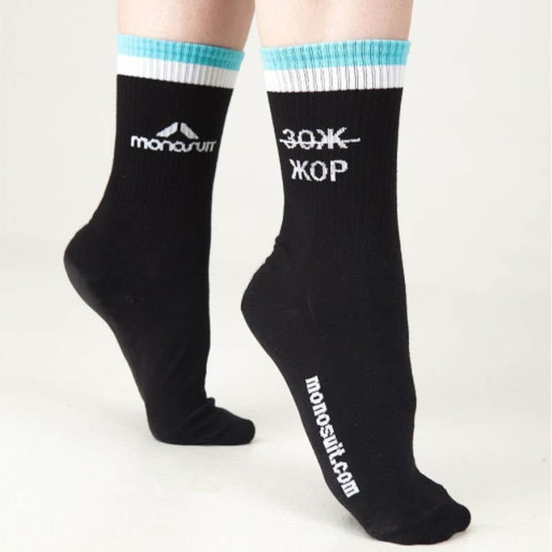 Thumbnail of Zozh Socks Cotton- Black & Blue image