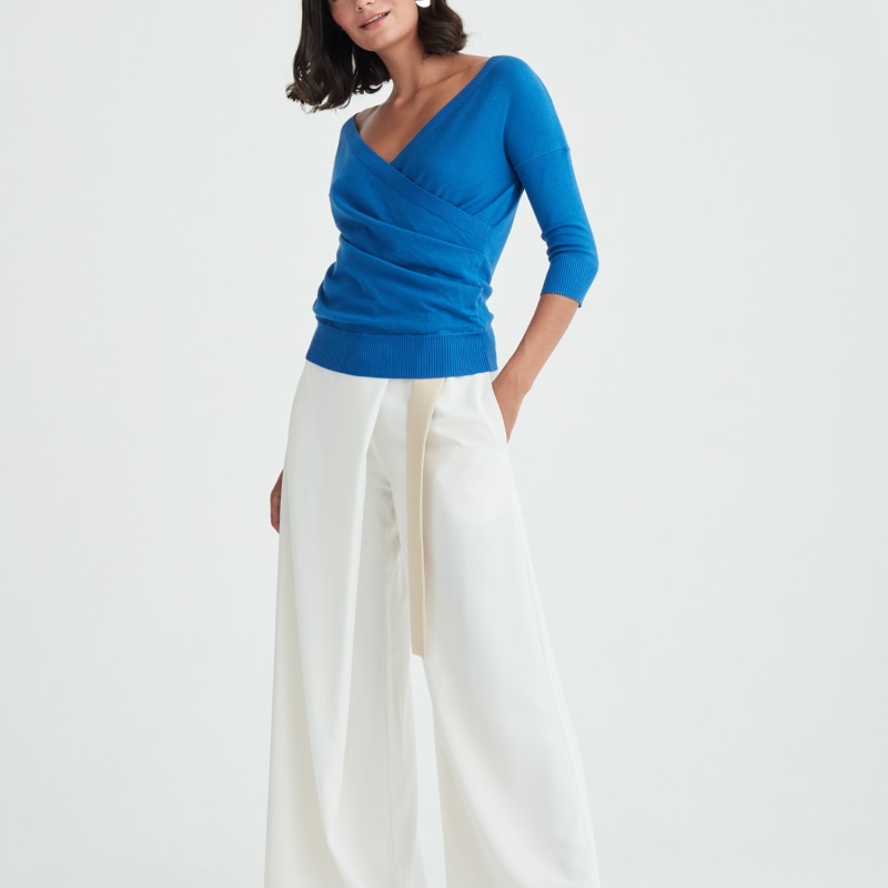 Thumbnail of Knitted Wrap Top Sleeves In Royal Blue image