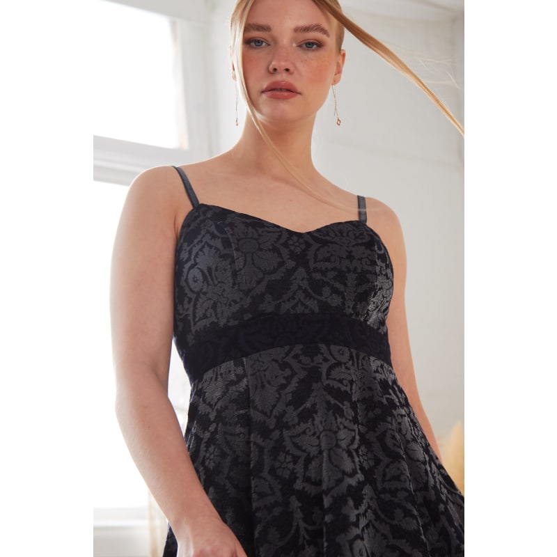 Thumbnail of Velvet Jacquard Fit And Flare Dress image