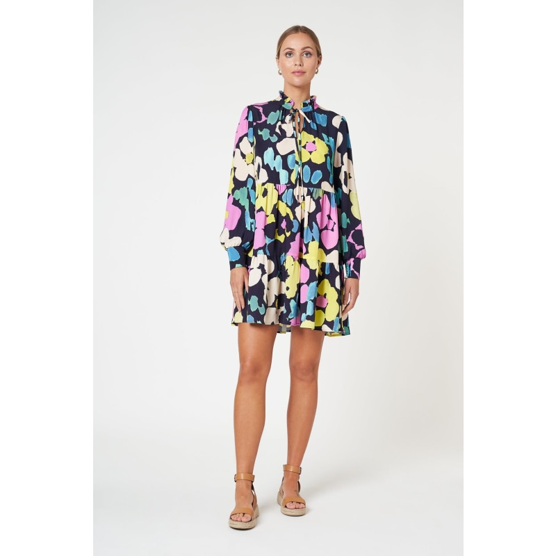 Jacqueline Dress Abstract Neon | FRESHA LONDON | Wolf & Badger