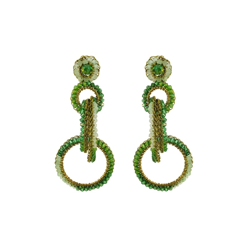 Thumbnail of Jade Green Mix Grace Handmade Crochet Earrings image