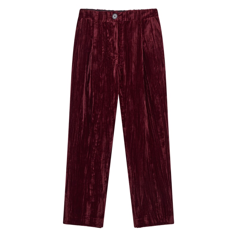 White Stag Crushed Velour Velvet Pants Wide Leg Burgundy Pants Trousers  22w/24w