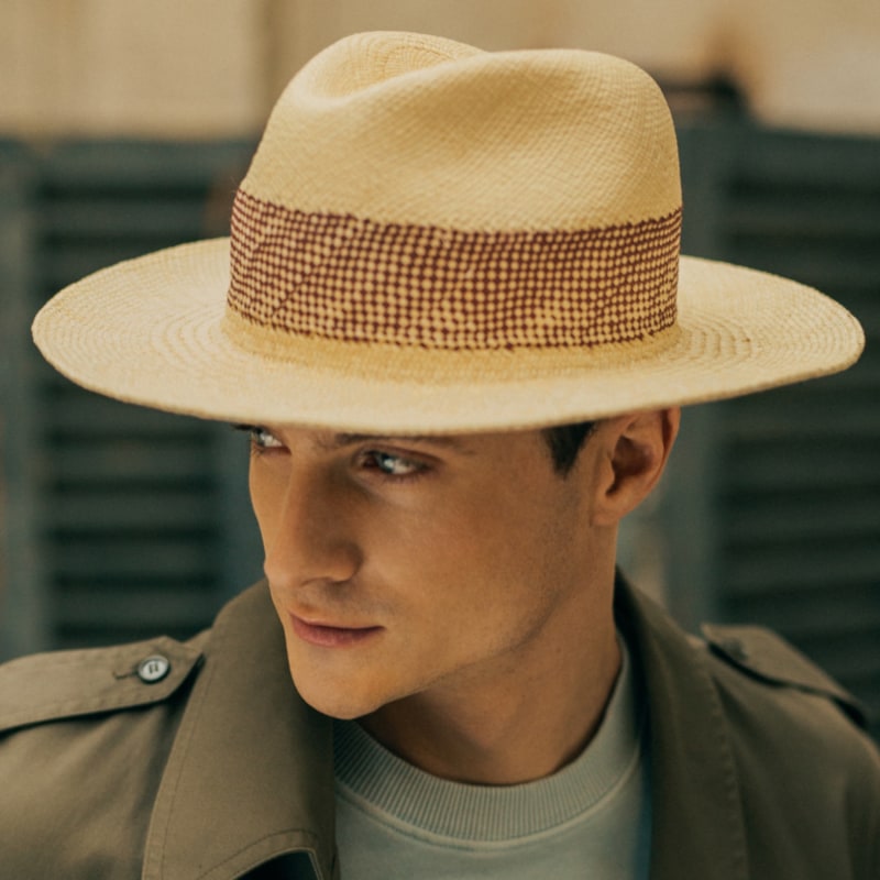 Mesh panama hat top