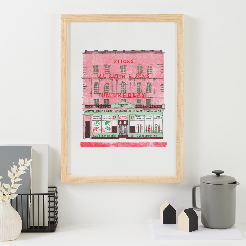 Thumbnail of James Smith & Son Umbrella Shop Risograph Print, Large image