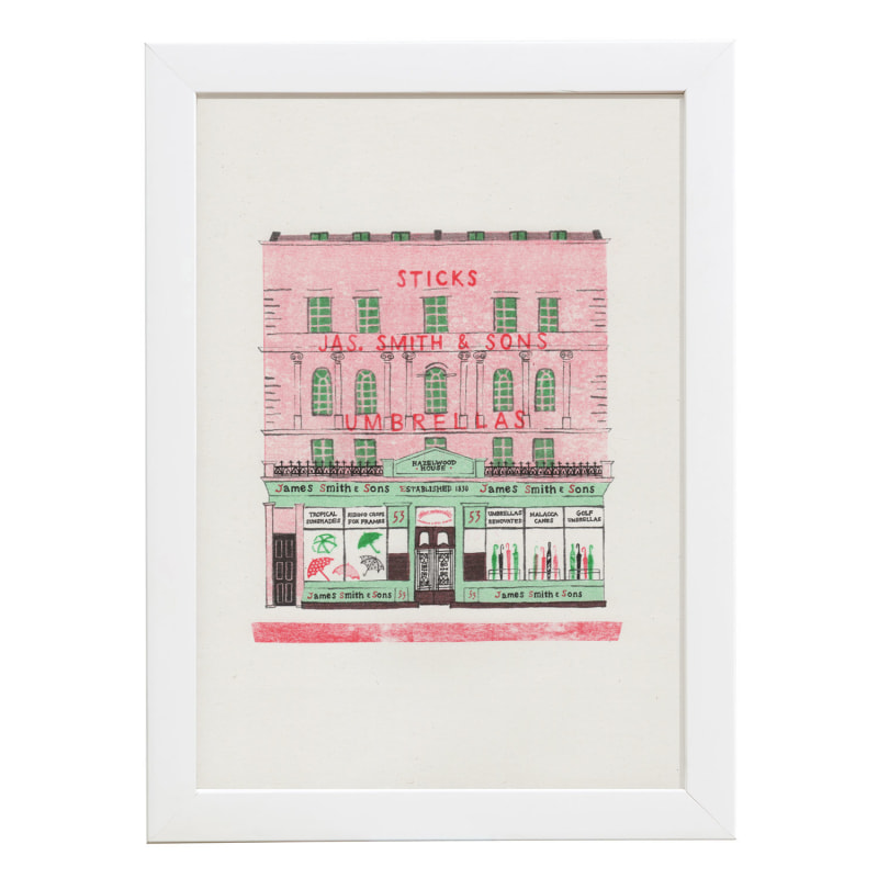 Thumbnail of James Smith & Son Umbrella Shop Risograph Print, Large image